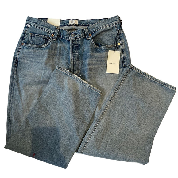 Citizens Of Humanity Denim - 238$ Citizens of Humanity Elle V Front Wide Leg Jeans in Elodie Size 32 NWT